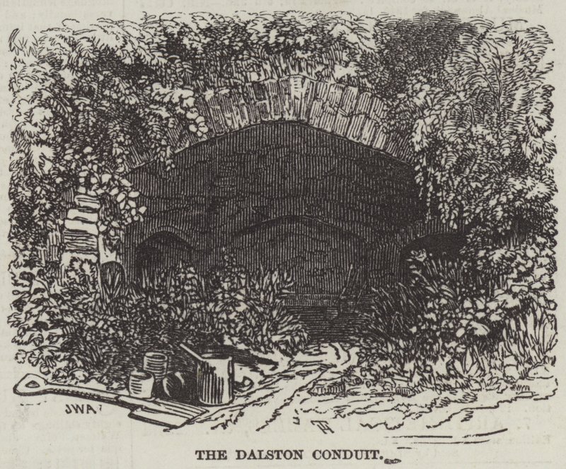 Der letzte der alten Londoner Wasserleitungen in Dalston, in der Pfarrei Hackney von English School
