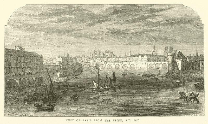 Blick auf Paris von der Seine, 1650 von English School