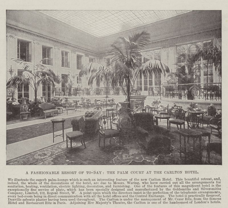 Ein modischer Treffpunkt von heute, der Palm Court im Carlton Hotel von English Photographer
