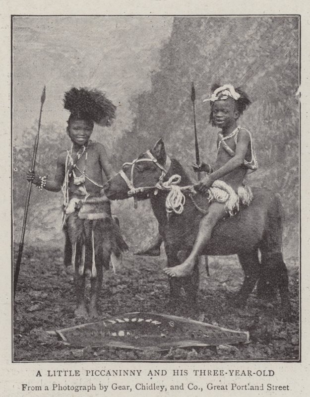 Ein kleiner Piccaninny und sein Dreijähriger von English Photographer
