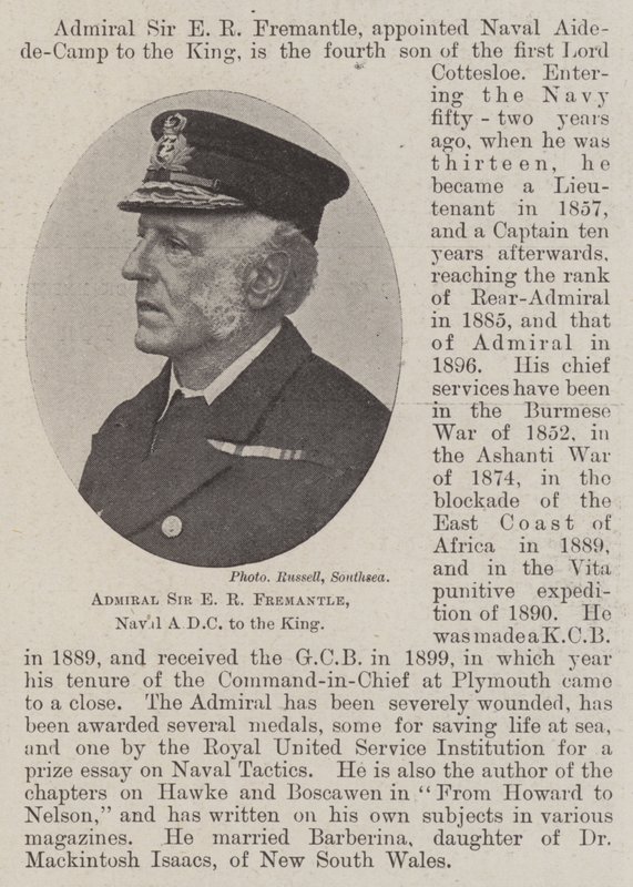 Admiral Sir E R Fremantle, Marine-ADC des Königs von English Photographer