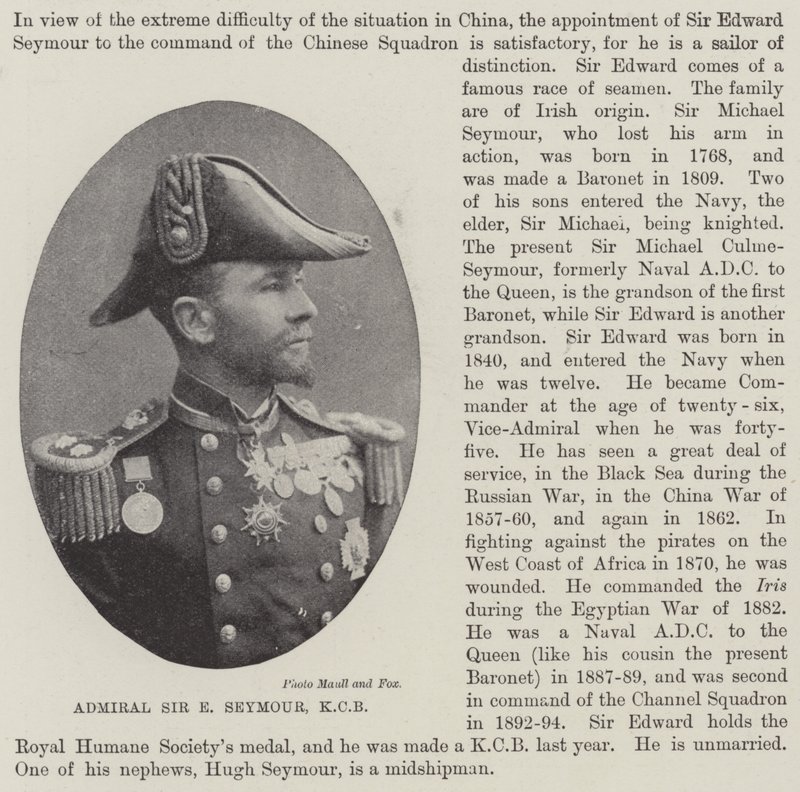 Admiral Sir E Seymour, KCB von English Photographer
