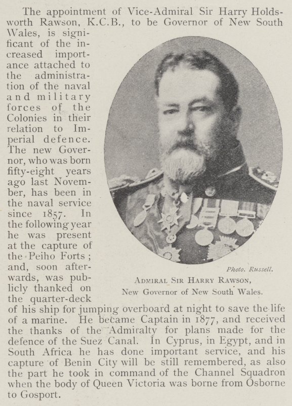 Admiral Sir Harry Rawson, neuer Gouverneur von New South Wales von English Photographer