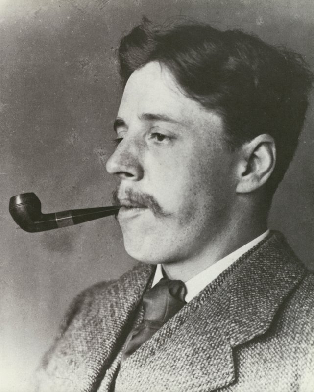 Arnold Bennett, rauchend, Porträt von English Photographer