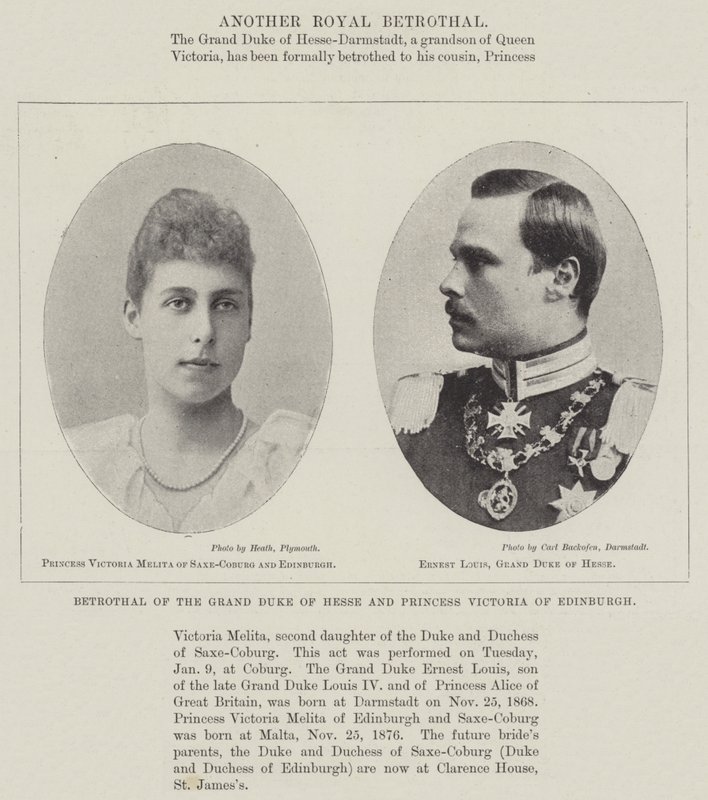 Verlobung des Großherzogs von Hessen und Prinzessin Victoria von Edinburgh von English Photographer