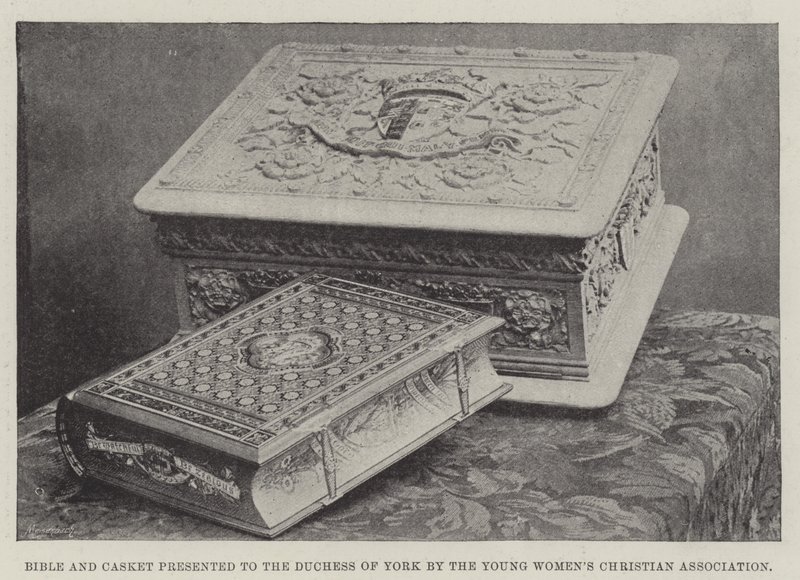 Bibel und Schatulle, präsentiert an die Herzogin von York von der Young Women