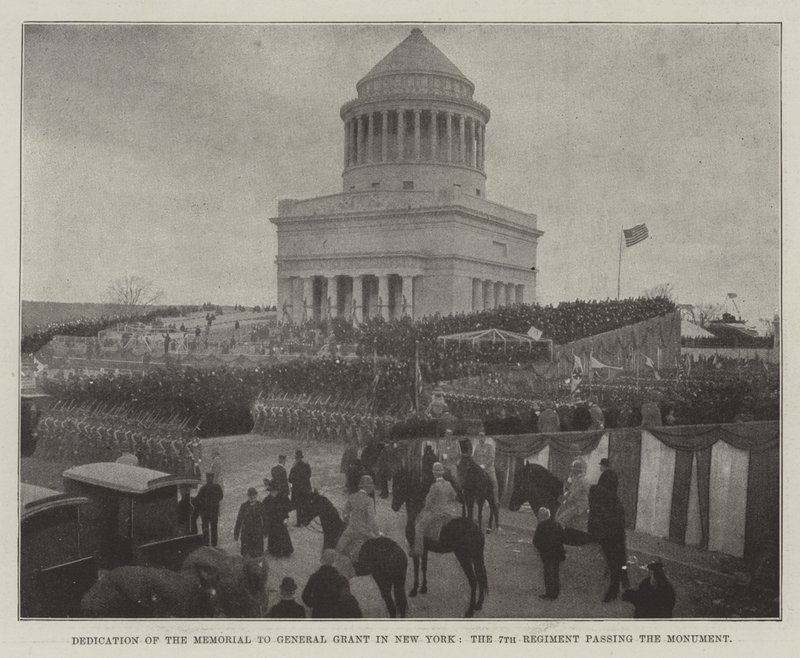 Einweihung des Denkmals für General Grant in New York, das 7. Regiment passiert das Monument von English Photographer