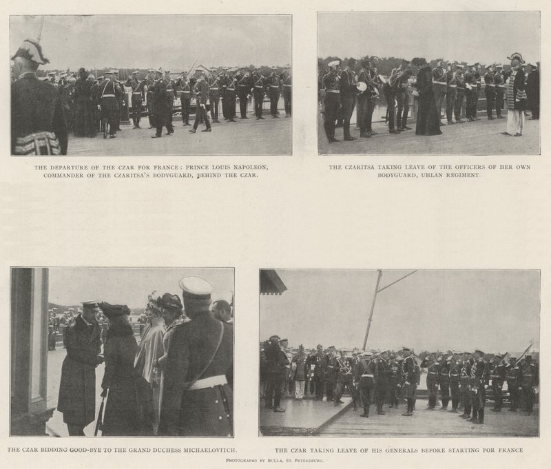 Abreise des Zaren und der Zarin nach Frankreich von English Photographer