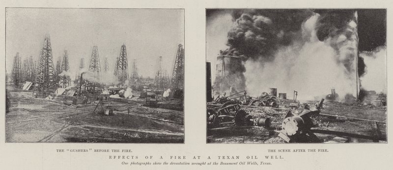 Auswirkungen eines Feuers an einem texanischen Ölbrunnen von English Photographer