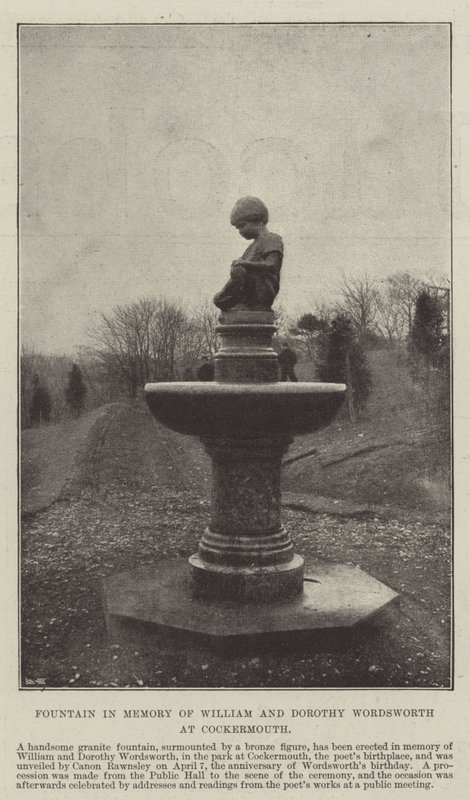 Brunnen zum Gedenken an William und Dorothy Wordsworth in Cockermouth von English Photographer