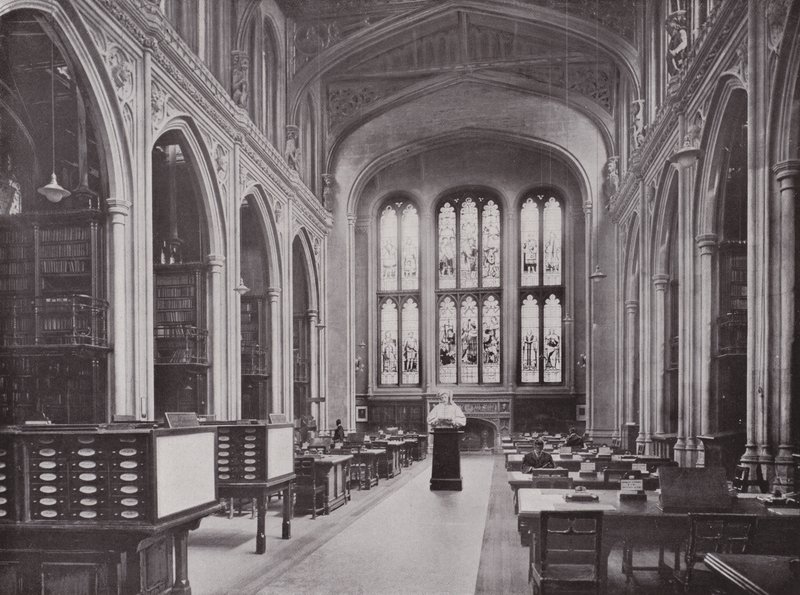 Guildhall Bibliothek, mit Büste von Chaucer von English Photographer