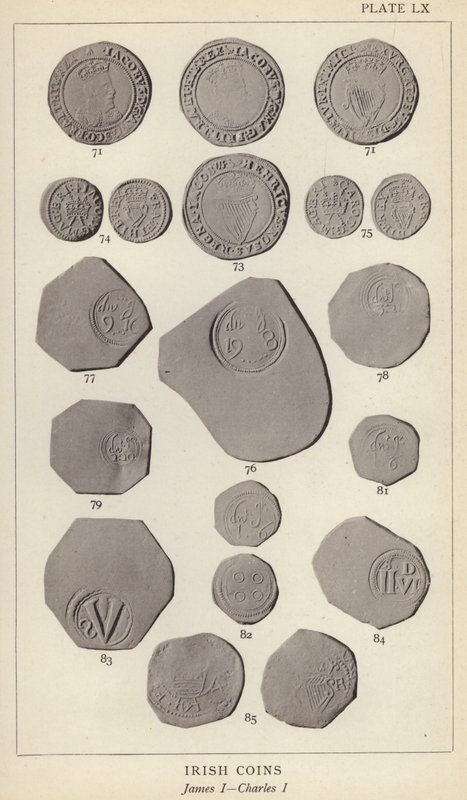 Irische Münzen, James I, Charles I von English Photographer