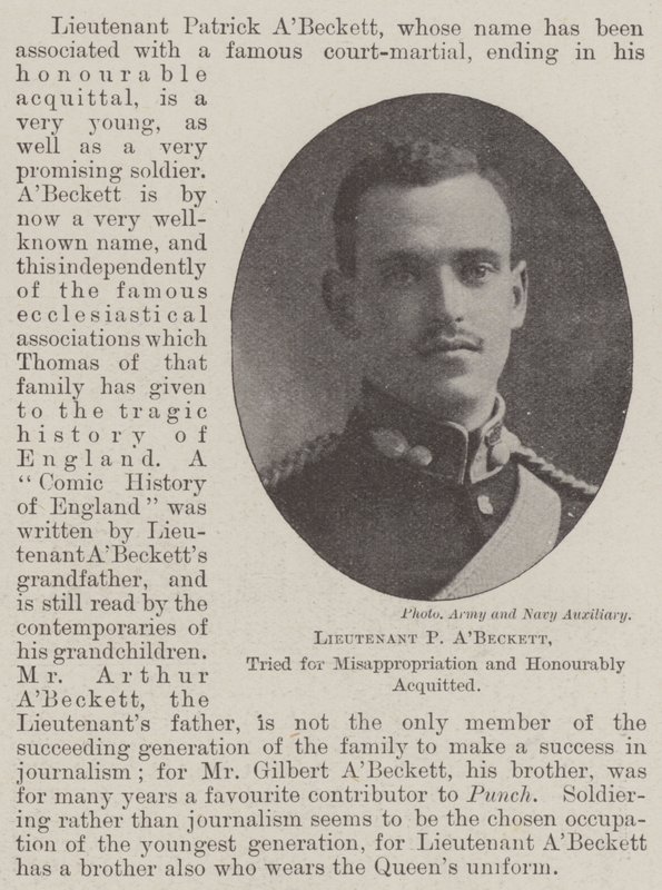Leutnant P ABeckett, wegen Unterschlagung angeklagt und ehrenhaft freigesprochen von English Photographer