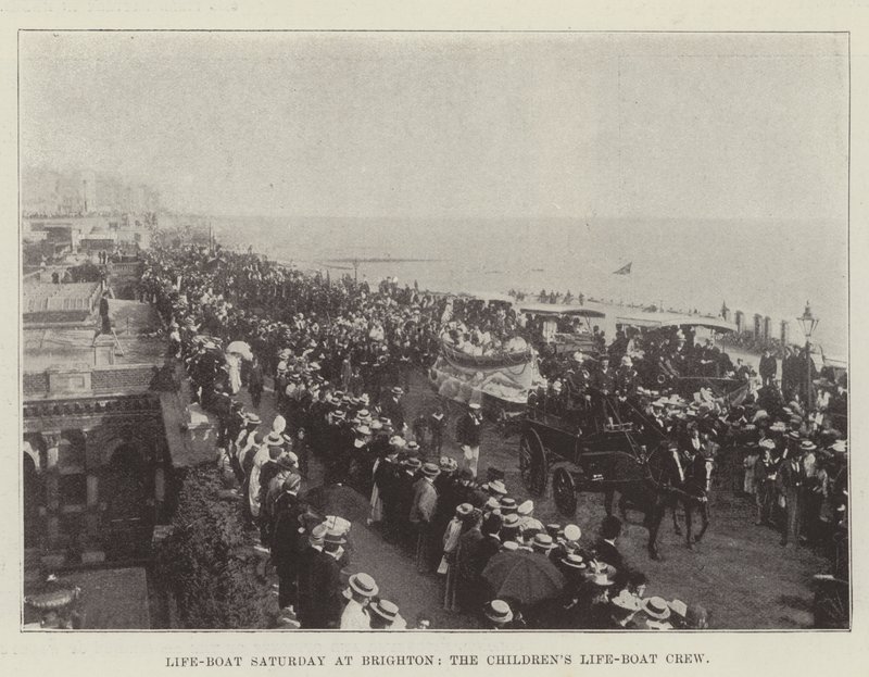 Life-Boat Saturday in Brighton, die Kinder-Rettungsboot-Crew von English Photographer