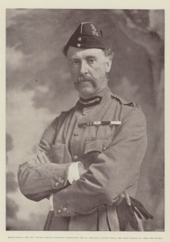 Generalmajor der ehrenwerte Neville Gerald Lyttelton, Kommandeur der 4. Brigade in Südafrika, der erste General, der den Tugela überquerte von English Photographer