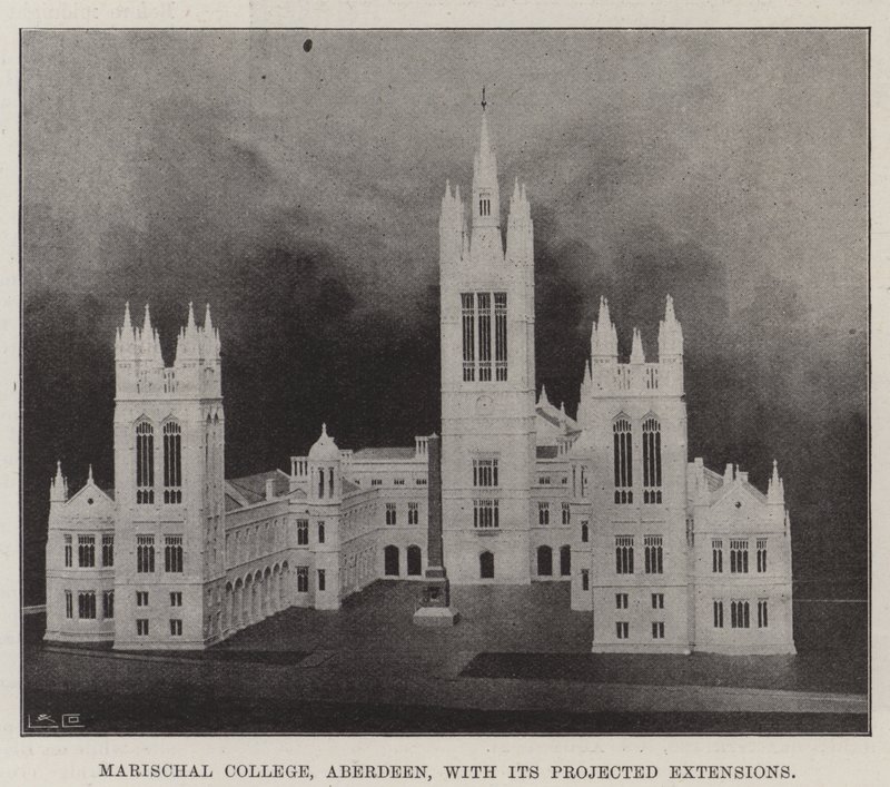 Marischal College, Aberdeen, mit seinen geplanten Erweiterungen von English Photographer