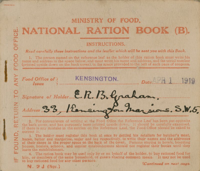 Ministerium für Ernährung Nationales Rationsbuch von English Photographer