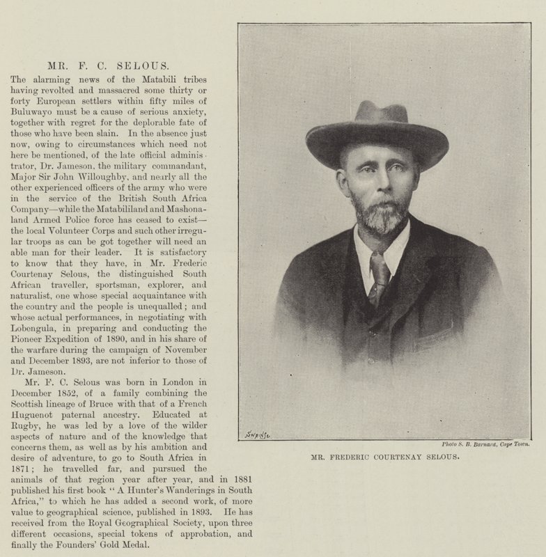 Mr. Frederic Courtenay Selous von English Photographer