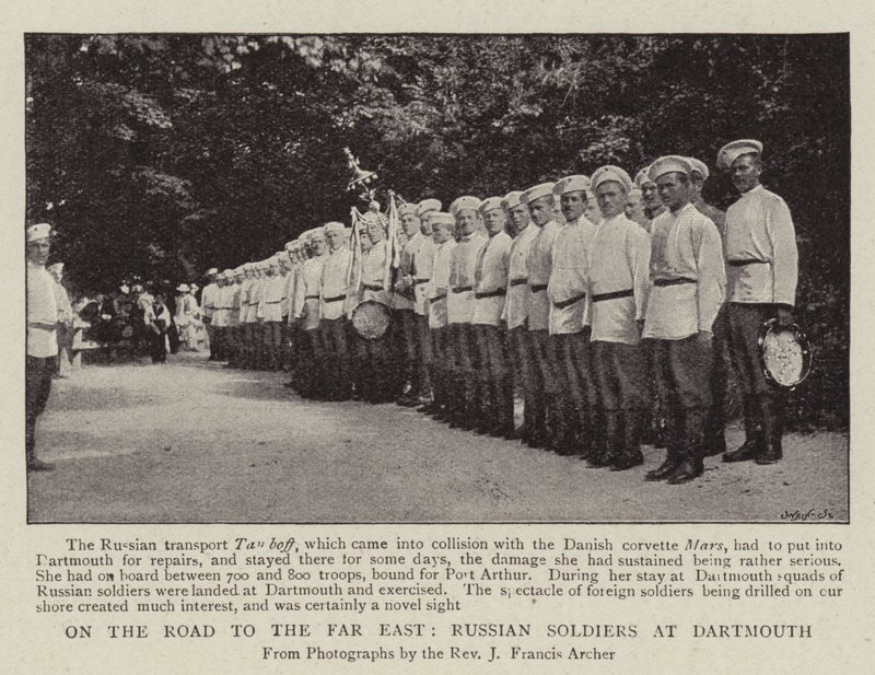 Auf dem Weg in den Fernen Osten, russische Soldaten in Dartmouth von English Photographer