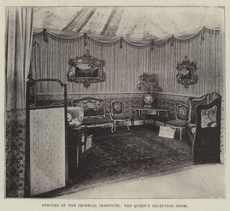 Eröffnung des Imperial Institute, der Empfangsraum der Königin von English Photographer