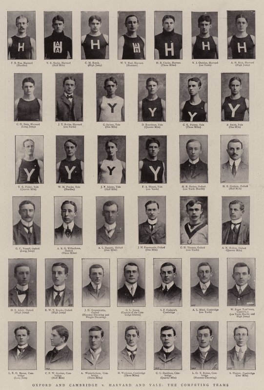 Oxford und Cambridge gegen Harvard und Yale, die konkurrierenden Teams von English Photographer