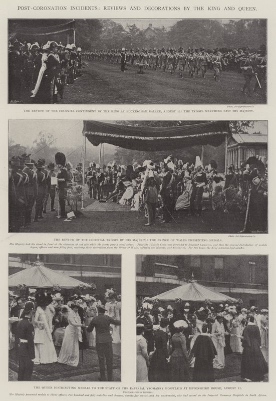 Nach-Krönungs-Ereignisse, Überprüfungen und Auszeichnungen durch den König und die Königin von English Photographer