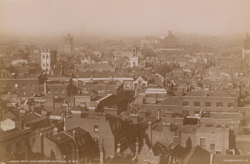 Postkarte mit Blick über die Dächer von London von English Photographer