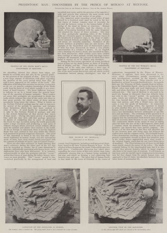 Der prähistorische Mensch, Entdeckungen des Fürsten von Monaco in Mentone von English Photographer