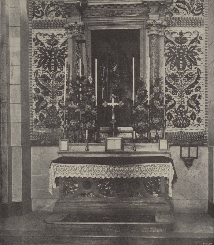 Seitenaltar, Lateinische Kirche, Nazareth, soll über dem Ort von Josephs Haus stehen, in dem Jesus aufwuchs von English Photographer