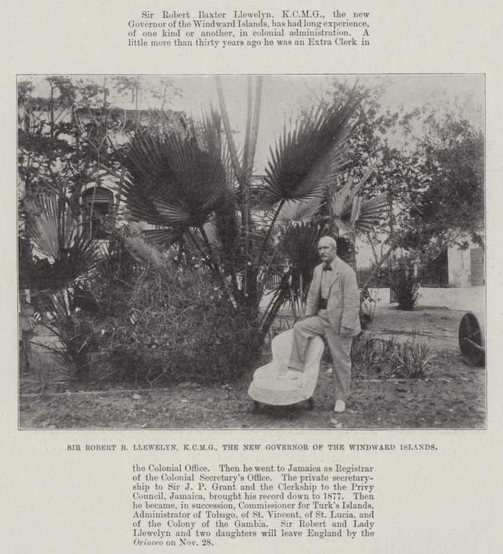 Sir Robert B Llewelyn, KCMG, der neue Gouverneur der Windward-Inseln von English Photographer