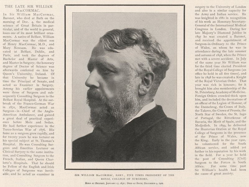 Sir William MacCormac, Baronet, fünfmaliger Präsident des Royal College of Surgeons von English Photographer