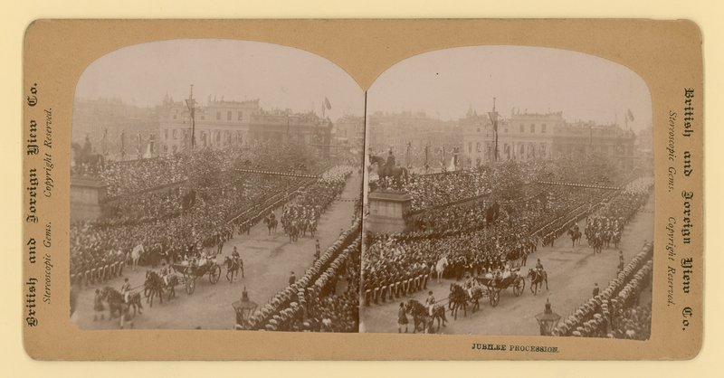 Stereografischer Druck des Diamantjubiläums von Königin Victoria von English Photographer