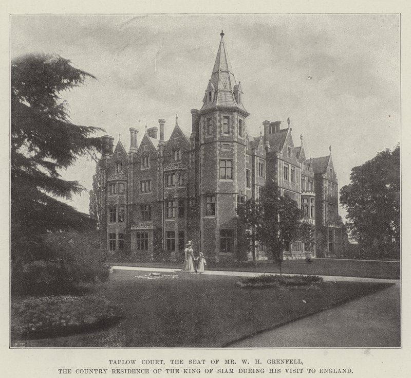 Taplow Court, der Sitz von Mr. W. H. Grenfell, die Landresidenz des Königs von Siam während seines Besuchs in England von English Photographer
