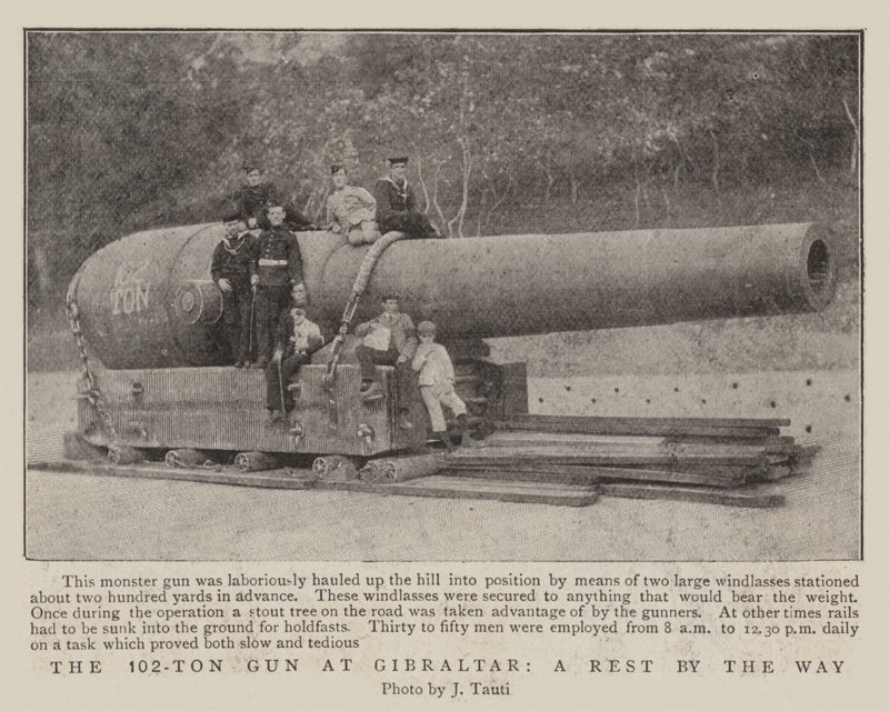 Die 102-Tonnen-Kanone in Gibraltar, eine Rast auf dem Weg von English Photographer