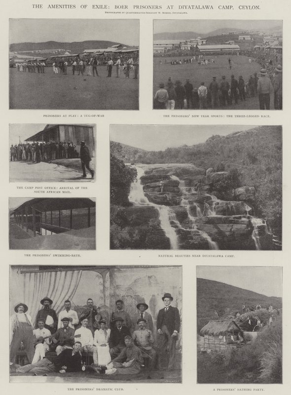 Die Annehmlichkeiten des Exils, Buren-Gefangene im Diyatalawa-Lager, Ceylon von English Photographer