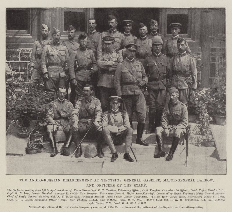 Der Anglo-Russische Streit in Tientsin, General Gaselee, Generalmajor Barrow und Offiziere des Stabs von English Photographer