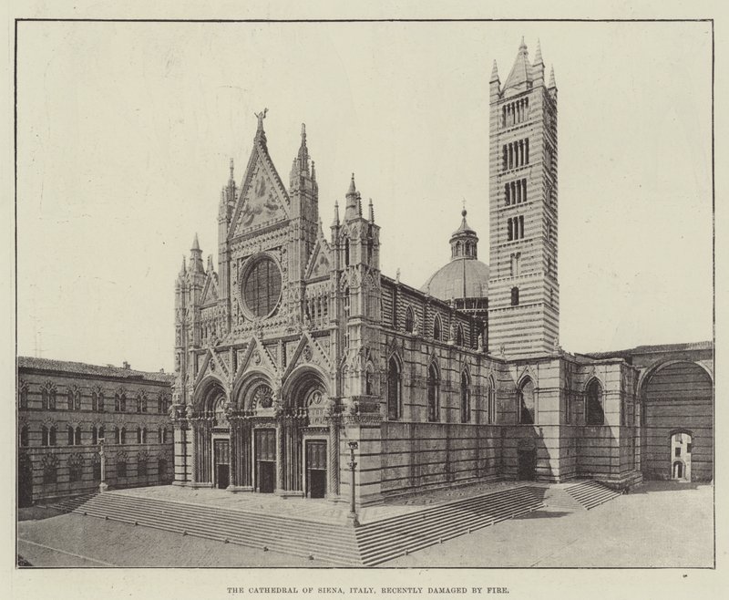 Der Dom von Siena, Italien, kürzlich durch Feuer beschädigt von English Photographer