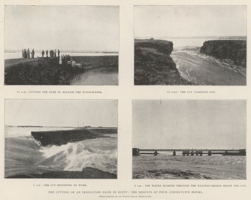 Das Schneiden eines Bewässerungsbeckens in Ägypten, die Ergebnisse in vier aufeinanderfolgenden Stunden von English Photographer