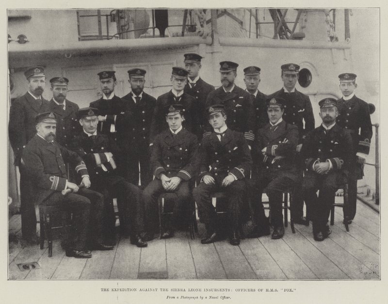 Die Expedition gegen die Aufständischen in Sierra Leone, Offiziere der HMS Fox von English Photographer