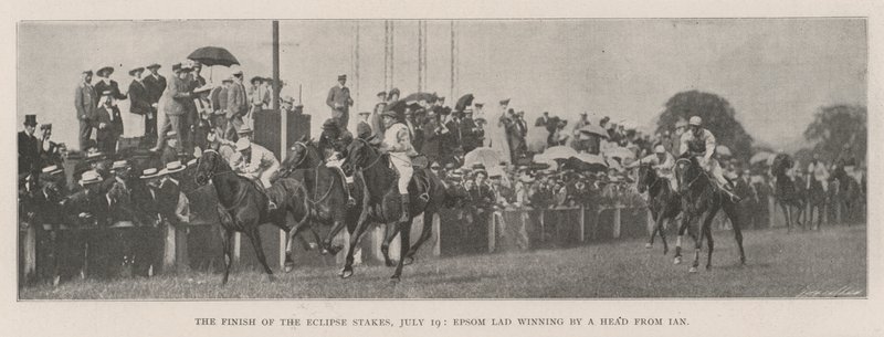Das Ende der Eclipse Stakes, 19. Juli, Epsom Lad gewinnt knapp vor Ian von English Photographer