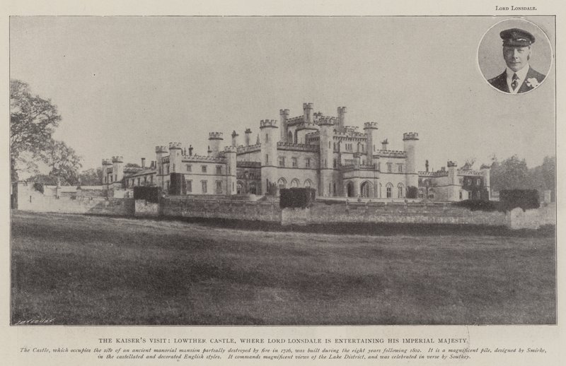 Der Besuch des Kaisers, Schloss Lowther, wo Lord Lonsdale Seine Kaiserliche Majestät empfängt von English Photographer