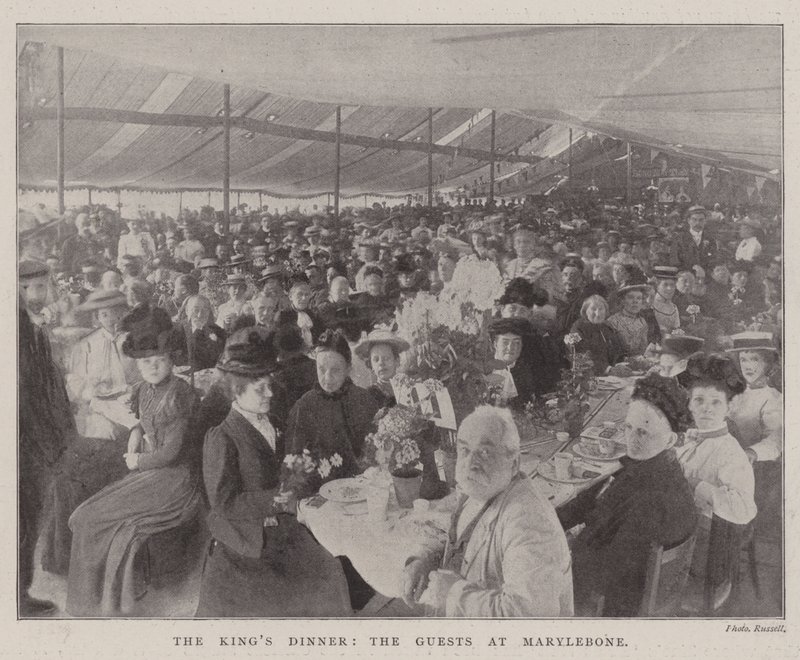 Das Abendessen des Königs, die Gäste in Marylebone von English Photographer
