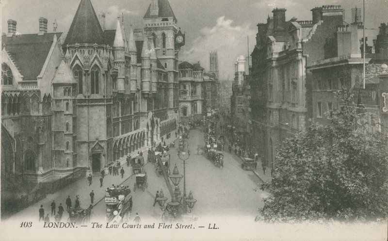 Die Gerichtsgebäude und Fleet Street, London von English Photographer