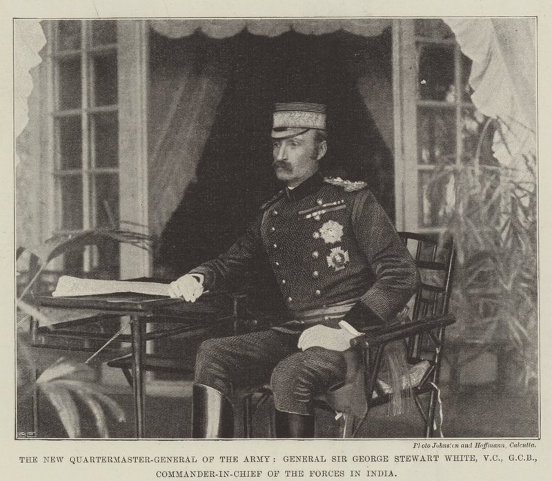 Der neue Quartiermeister-General der Armee, General Sir George Stewart White, VC, GCB, Oberbefehlshaber der Streitkräfte in Indien von English Photographer