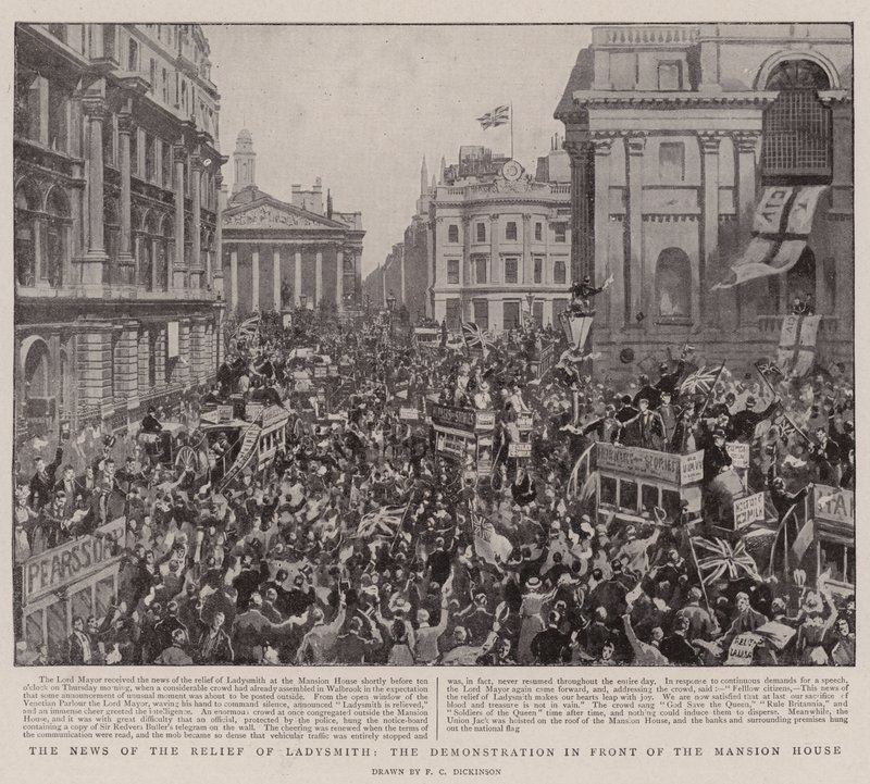 Die Nachricht von der Befreiung von Ladysmith, die Demonstration vor dem Mansion House von English Photographer
