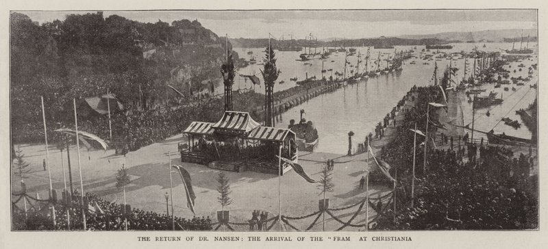 Die Rückkehr von Dr. Nansen, die Ankunft der Fram in Christiania von English Photographer