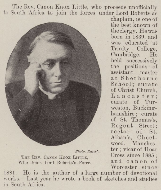 Der ehrwürdige Kanoniker Knox Little, der sich Lord Robertss Truppe anschließt von English Photographer