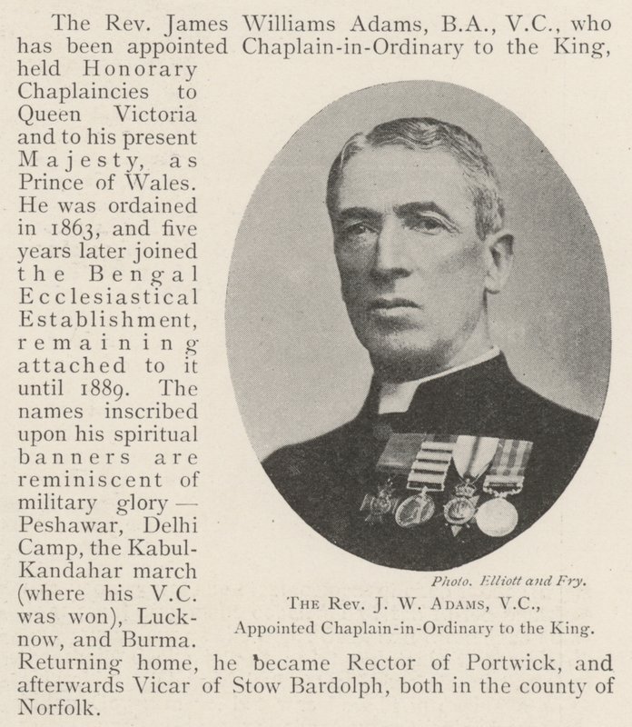 Der ehrwürdige J. W. Adams, VC, zum Hofkaplan des Königs ernannt von English Photographer