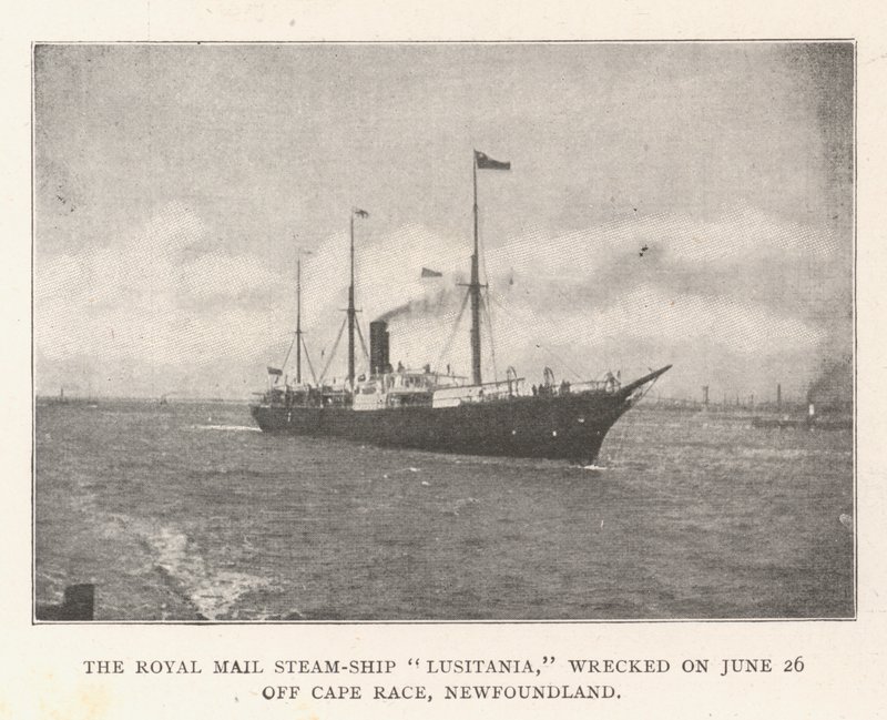 Das königliche Postdampfschiff Lusitania, gestrandet am 26. Juni vor Cape Race, Neufundland von English Photographer