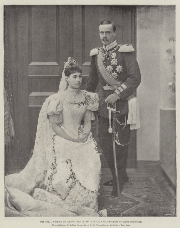 Die königliche Hochzeit in Coburg, der Großherzog und die Großherzogin von Hessen-Darmstadt von English Photographer
